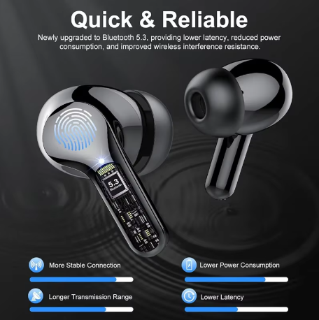 New Wireless Earbuds HiFi Stereo Headphones