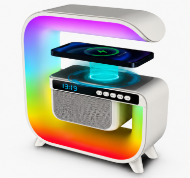 Multifunctional BT Led Night Light Speaker Alarm Clock Wireless Charging Mobile Phone