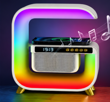 Multifunctional BT Led Night Light Speaker Alarm Clock Wireless Charging Mobile Phone