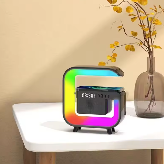 Multifunctional BT Led Night Light Speaker Alarm Clock Wireless Charging Mobile Phone